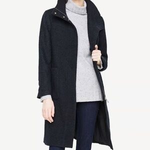 Ann Taylor Funnel Neck Bouclé Coat